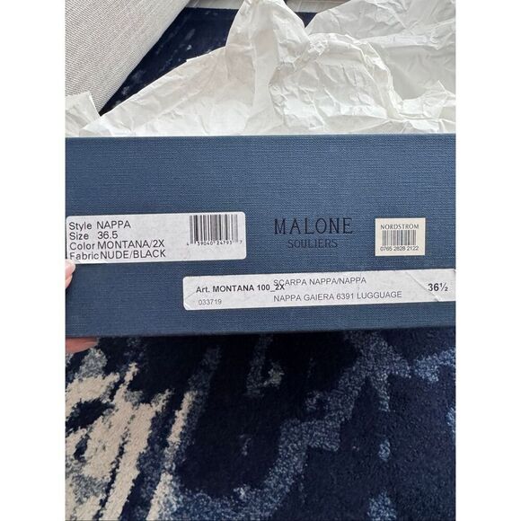 Malone Souliers Beige/Black Leather Montana Lace Up Pumps Size 36.5 - Picture 11 of 12